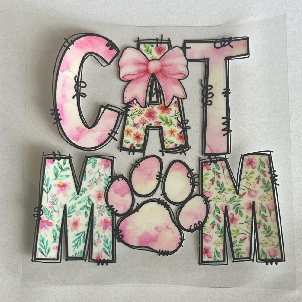 Cat Mom Cup Decal D39